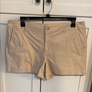 LOFT Tan High-Rise Chino Shorts